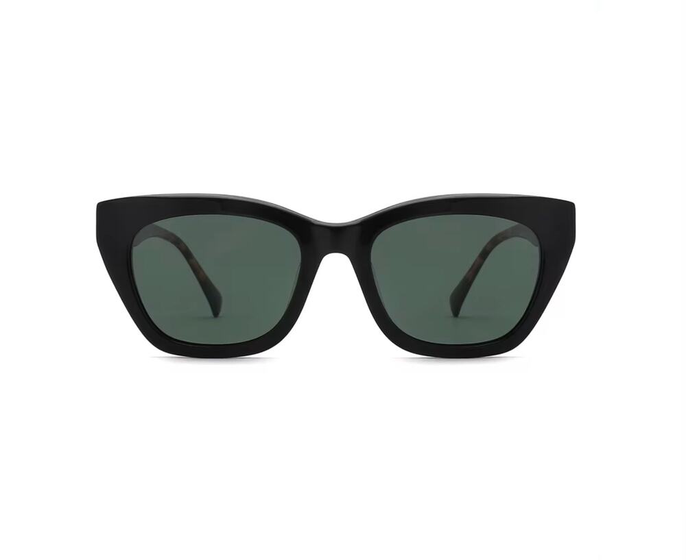 Vintage Black Tortoiseshell Acetate Cat-Eye Retro Fashion Sunglasses NWT